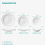 Navaris Assiettes Service de Table 6 Personnes - Ensemble Service Vaisselle en Porcelaine Blanc - Lot avec 6x Assiette Plate 6x 