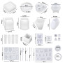 JOTOL Grandde Moulle Silicone,132pcs Kit Resine Epoxy DIY Complet,Carres,Ronds et Cylindrique pour Bijoux Stylo Support Pot de F