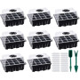 Lostwry 8 Pièces Mini Serre pour Semis, 96 cellules Serre Interieur Plateaux de Culture Semis Bacs à Semis Kit de Germination In