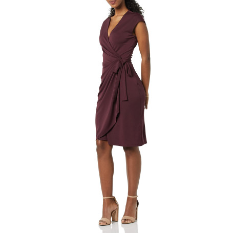 Amazon Essentials Femme Robe Cache-cœur Classique, Manches Cape (Disponible en Grande Taille)