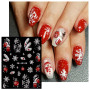 JMEOWIO 3D Noel Stickers Ongles Nail Art, Autocollants Ongles Autoadhésif 5D Deco Ongle Nail Art Design Manucure 4 Feuilles