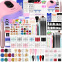 Kit Ongle Acrylique Complet En Gel Avec Lampe Uv 36w,Fraises à électriques,Poudre Acrylique Pour, Beaucoup de décoration manucur