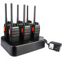 Retevis RT24 Talkie Walkie, Rechargeable Talkies-Walkies avec Chargeur à Six Voie, PMR446 sans Licence 16 Canaux CTCSS/DCS, Talk