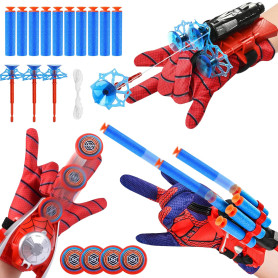 NHYDZSZ Lot de 3 Gant de Lanceur Spiderm Jouets de Poignet Lanceur de Héros Spiderm Jouet Spiderm Gant de Cosplay en Plastique p