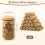 Lot de 20 Bouchons en Liège Naturel pour Bouteilles de Vin et Bière - Bouchons en Bois Tendre pour Bouteilles en Verre