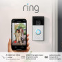 Ring sonnette vidéo sans fil (Battery Video Doorbell) avec vidéo HD + Chime | Installation facile (5 min) par soi-même | avec ba