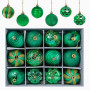 Gxhong Boules de Noël, 12 pièces, Décorations d'arbre de Noël Mat, Scintillantes et Brillant ∅ 6CM (Vert)