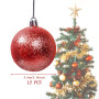 Gxhong Boules de Noël, 12 pièces, Décorations d'arbre de Noël Mat, Scintillantes et Brillant ∅ 6CM (Vert)