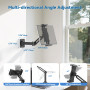 KDD Support Tablette Mural avec Bras Extensible Réglable, Support Mural pour iPad Pivotant à 360° avec Base Métallique, Compatib