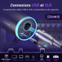 TONOR USB/XLR Micro Dynamique avec Bras Support, PC Microphone Cardioïde RGB pour Gaming, Streaming, Podcasting, Enregistrement 