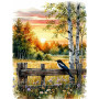 RICUVED Kit de Broderie Diamant Paysage 5D DIY -Arbre Diamond Painting pour Adultes et Débutants, Peinture Diamant Complète avec