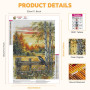 RICUVED Kit de Broderie Diamant Paysage 5D DIY -Arbre Diamond Painting pour Adultes et Débutants, Peinture Diamant Complète avec