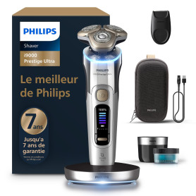 Philips Rasoir i9000 Prestige Ultra, rasoir électrique 100% étanche, technologie Skin IQ Pro, système Triple Lift & Cut, lames d