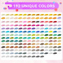 Sonlaryin Feutres Coloriage Adulte, 192 Stylos à Colorier Stylos Pinceaux à Double Pointe Pinceaux Marqueurs d'art Calligraphie 