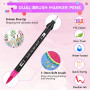 Sonlaryin Feutres Coloriage Adulte, 192 Stylos à Colorier Stylos Pinceaux à Double Pointe Pinceaux Marqueurs d'art Calligraphie 