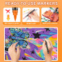 NICETY 180 Couleurs Feutres Acryliques – Marqueurs Pinceaux pour Peinture sur Pierre, Bois, Verre, Céramique – Pointe Pinceau 1-