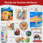 Gelanty Feutre Acrylique, 72 couleurs Acrylic Paint Marker avec embout pinceau flexible, liquide direct Acrylic Brush Marker feu