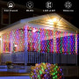 LED Solaire Guirlande Lumineuse, 1.5x1.5M Guirlande Lumineuse Filet, 96 LEDs 8 Modes Étanche Extérieure Maille Lumineuse avec Té