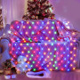 LED Solaire Guirlande Lumineuse, 1.5x1.5M Guirlande Lumineuse Filet, 96 LEDs 8 Modes Étanche Extérieure Maille Lumineuse avec Té