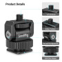 SMALLRIG Mini Support Inclinable avec Sdaptateur de Cold Shoe, Cold Shoe Universelle vers Adaptateur de Vis 1/4"-20, Fonctionne 