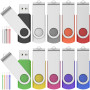 FEBNISCTE Clé USB 128MB - Lot de 10 Clés 2.0 Mémoire Sticks Rotatifs - Petite Capacité PenDrive Lecteur Flash Multicolore avec C