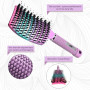 Brosse Cheveux demelante Magique [ 2 Brosses Arc-en-Ciel Rose + Bleu - NE TIRE PAS ] Poil de Sanglier 100% Naturelle - Pour démê
