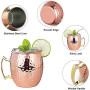 izdeel Verre Moscow Mule Tasses Cuivre Mug 550ml Verres pour Cocktail, Rhum, Boissons Froides, Maison, Bar, Fête, La Saint Valen