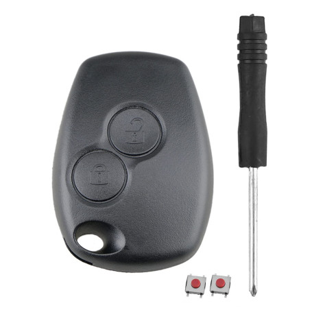 HooRLZ Coque Clé R-enault, pour R-enault Twingo Kangoo Clio Modus Boitier Clé Twingo 2, Coque Clé Kangoo, Clef Modus - 2 Boutons