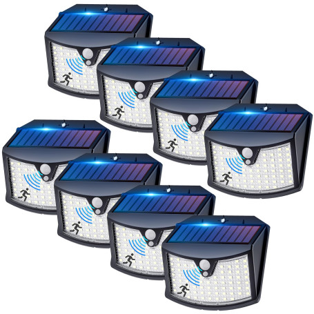 Giliwosy Lampe Solaire Exterieur, 【Lot de 8】 Lumière Solaire Extérieure, 3 Modes IP65 Étanche - pour Jardin, Garage, Patio, Lamp