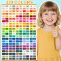 Lyuvie 220 Couleurs Feutre Acrylique,110 Pcs Acrylic Paint Marker Marqueur Peinture Acrylique Pointe Brush pour Roche Tissu Pier