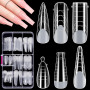 MELLIEX 144 Pièces Popit Ongle, 6 Formes Faux Ongles Conseils de Extension, Acrylique Capsule Ongles Polygel Transparent pour Sa
