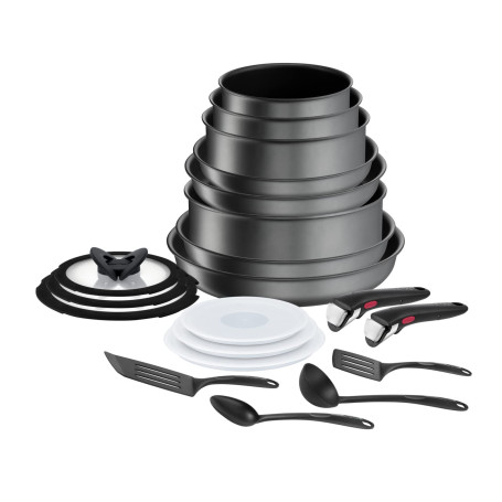 Tefal Ingenio Batterie de cuisine 20 p, Poêles, Casseroles, Induction, Revêtement antiadhésif résistant, Empilable, Compatible l