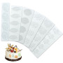 VEGCOO 6 Pièces Moule Forme Feuille, Moule Dentelle en Silicone, Silicone Tapis de Dentelle pour Chocolat, Fondant, Pâte à Sucre