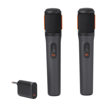 JBL Partybox Wireless Mic, lot de 2 microphones sans fil numériques, 20 heures d'autonomie, batteries rechargeables, connexion s