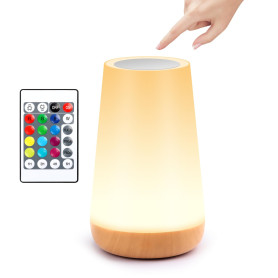 JOPHEK Lampe de Chevet, Veilleuse LED vec 13 Couleurs Changeantes, RGB Lampe Nuit Tactile avec Télécommande pour Cadeau pour Enf