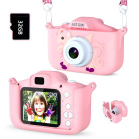 ASTGMI Appareil Photo pour Enfants, 2.0 Pouces Enfant Appareil Photo Numérique, Mini Caméra Enfant Rechargeable Caméscope Cadeau