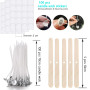 BINJCE 100 Pièces Meche Bougie, Meches pour Bougies 10 cm, Kit Meche a Bougie,Mèches pour Bougies, avec Supports de Bois et Auto