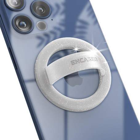 Encased Support magnétique pour téléphone (compatible avec MagSafe) Anneau fin en silicone pour iPhone (paillettes), Accroche Po