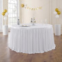 Blanche Polyester Jupe de Table Blanc Polyester Jupe de table Maille Moelleux Table de Plinthe pour la fête, mariage fête d'anni
