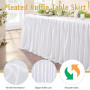 NSSONBEN Blanche Polyester Jupe de Table Blanc Polyester Jupe de Table Maille Moelleux Table de Plinthe pour la fête, Mariage fê