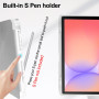 Coque pour Samsung Galaxy Tab S10 Lite/S10 FE/S9 FE 10,9 Pouces/S9 11 Pouces avec S Pen Porte-Stylet, Étui Housse Arrière Clair 