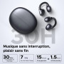UGREEN Écouteurs Bluetooth sans Fil Sport Clipbuds Oreillette Ouverte Bluetooth 6.0 ENC Antibruit Audio Spatial 30H Autonomie Co
