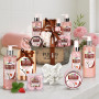 BRUBAKER Cosmetics - Coffret de bain & douche - Noix de coco/Fraise - 11 Pièces - Bassine vintage décorative - Idée cadeau