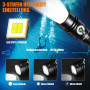 Wurkkos DL02 Lampe de Plongée, 3000 Lumen LED Lampe de poche Sous-marine Rechargeable, IPX8 étanche Lampe de plongée avec indica