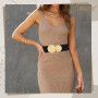 JASGOOD Ceinture Élastique Large Femme Grande Taille pour Robe Ceinture Rétro Tendance Extensible avec Double Boucle Ronde
