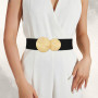 JASGOOD Ceinture Élastique Large Femme Grande Taille pour Robe Ceinture Rétro Tendance Extensible avec Double Boucle Ronde