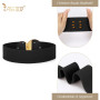 JASGOOD Ceinture Élastique Large Femme Grande Taille pour Robe Ceinture Rétro Tendance Extensible avec Double Boucle Ronde