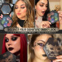 Palette Fards à Paupières Smokey Noir, Maquillage Halloween Gothique, Paillettes, Shimmer et Mat, Midnight Masquerade 21 Couleur