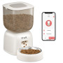 PUPPY KITTY Distributeur Croquettes Chat Automatique, Distributeur Croquettes Chat avec Bols en Acier Inoxydable, Connecté App, 
