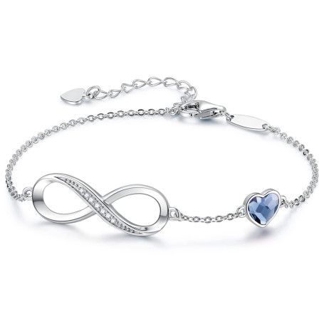 LOUISA SECRET Bracelet Femme Argent 925 Infini, Bracelet d’amour Femme Réglable, Bijoux Femme Cadeaux Noël Femme Anniversaire Fê